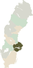 Karta över Sverige med ÖSÄKs område utmärkt